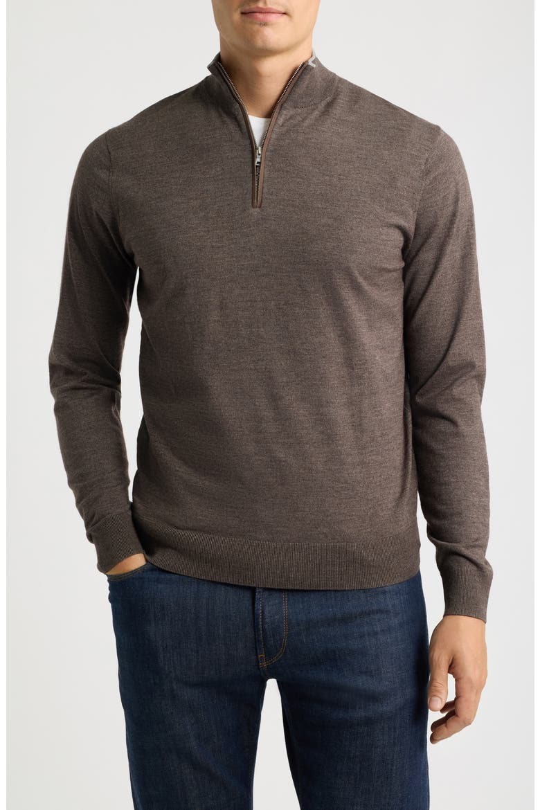 Crown Crafted Excursionist Quarter Zip Sweater, Main, color, ASH BROWN