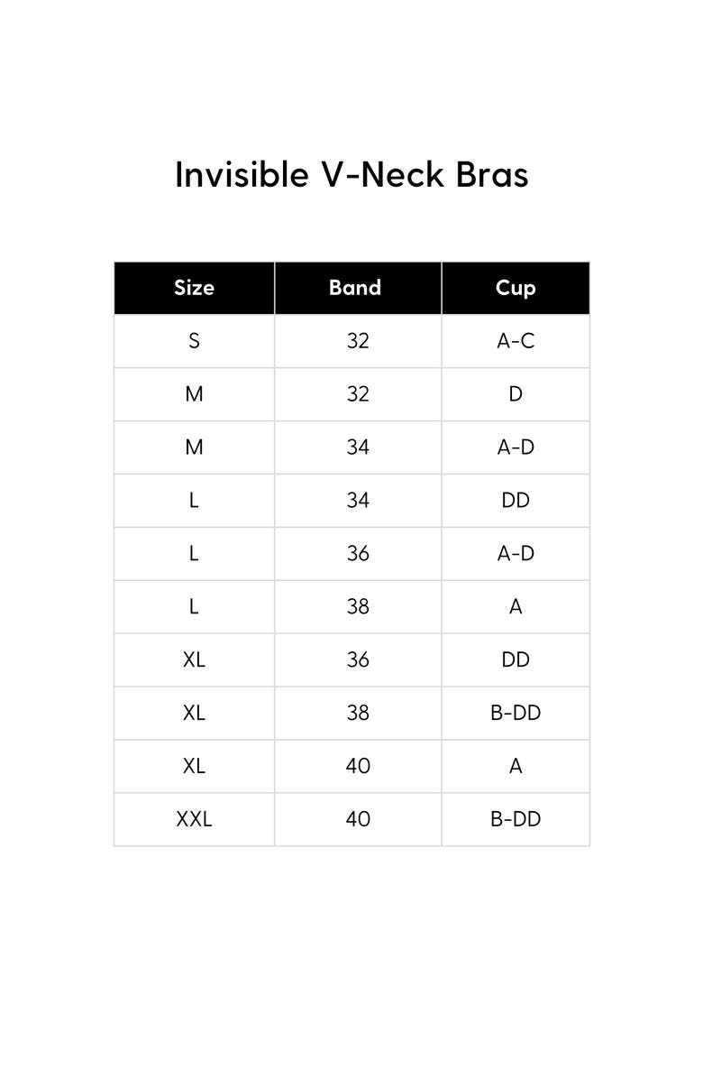 Siella Invisible V-Neck Bra, Alternate, color, Black