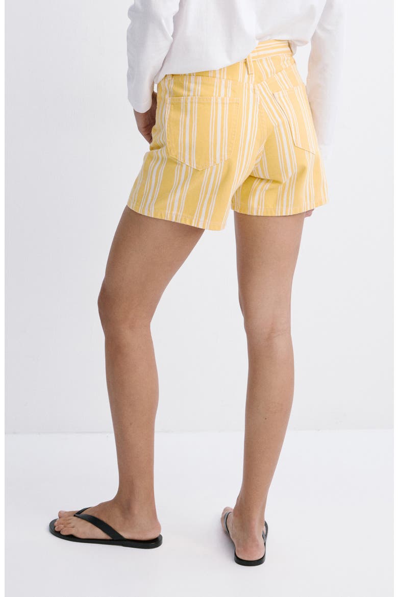 Striped Straight Fit Denim Shorts, Alternate, color, YELLOW
