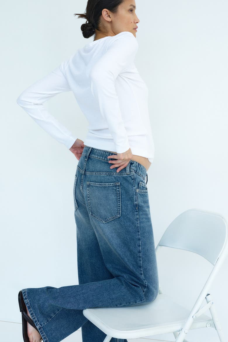 Mama Wide Low Jeans, Alternate, color, Denim blue