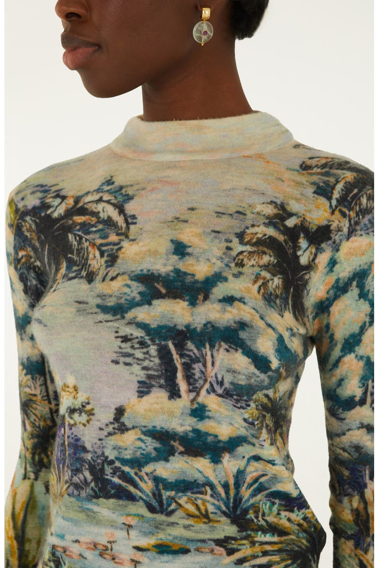 Petricor Mock Neck Long Sleeve Knit Top, Alternate, color, GREEN