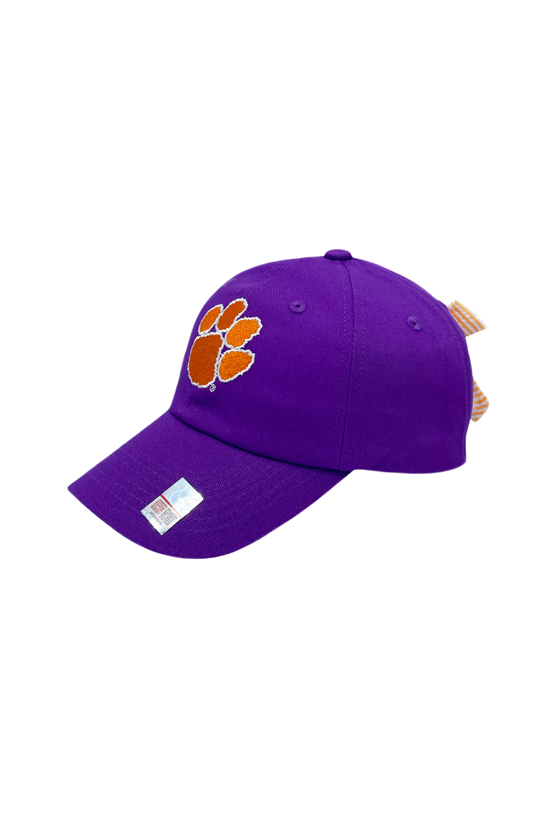 Clemson Tigers Bow Baseball Hat, Main, color, Purple