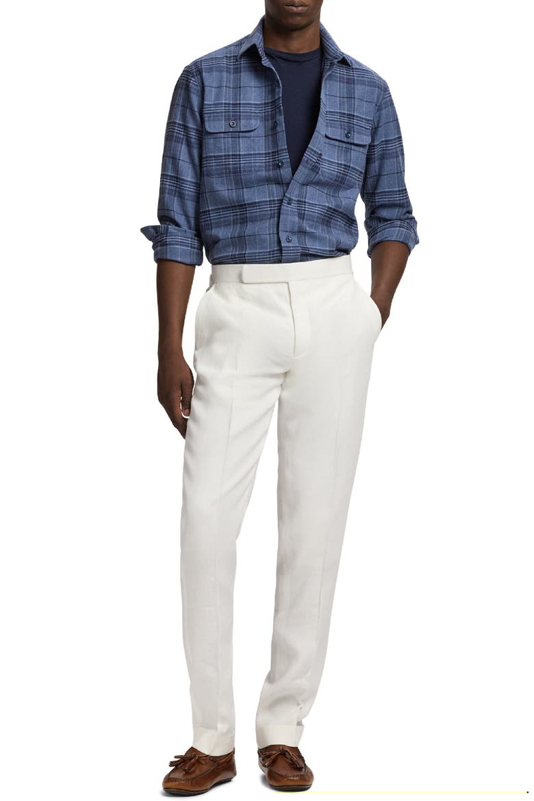 Blanket Plaid Cotton Flannel Button-Up Shirt, Alternate, color, BLUE/ GREY