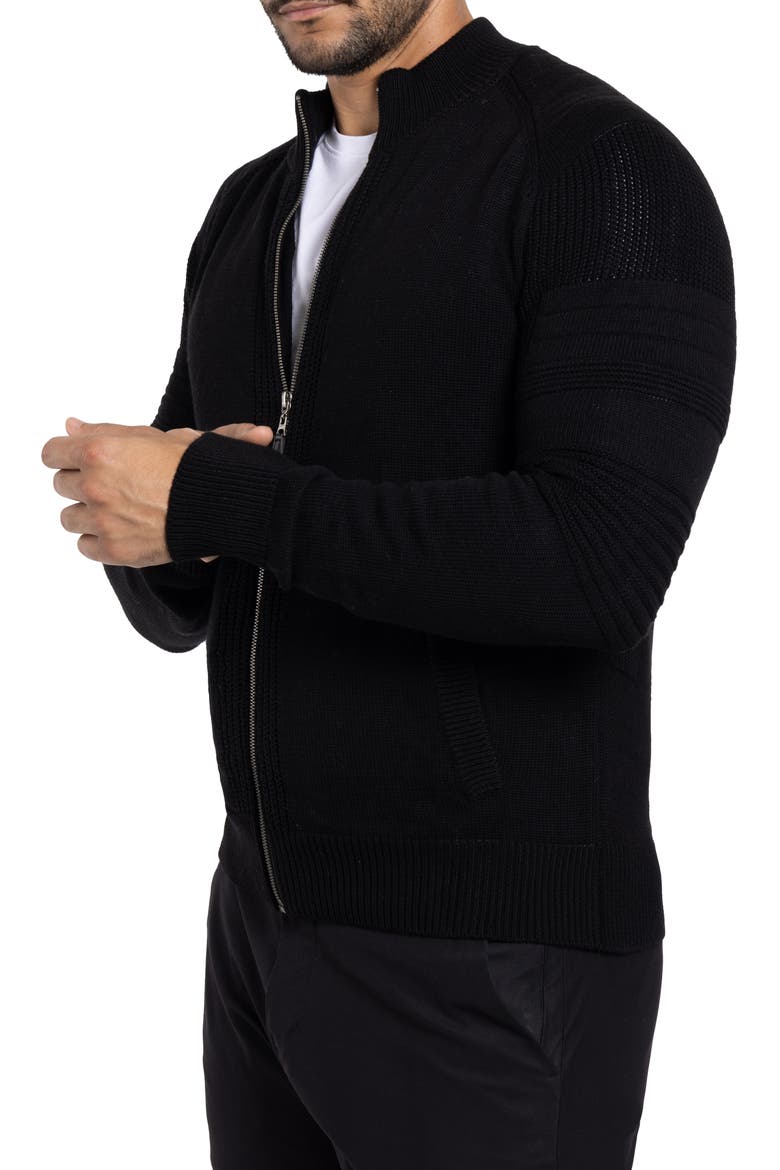 Full-Zip Sweater Jacket, Alternate, color, BLACK