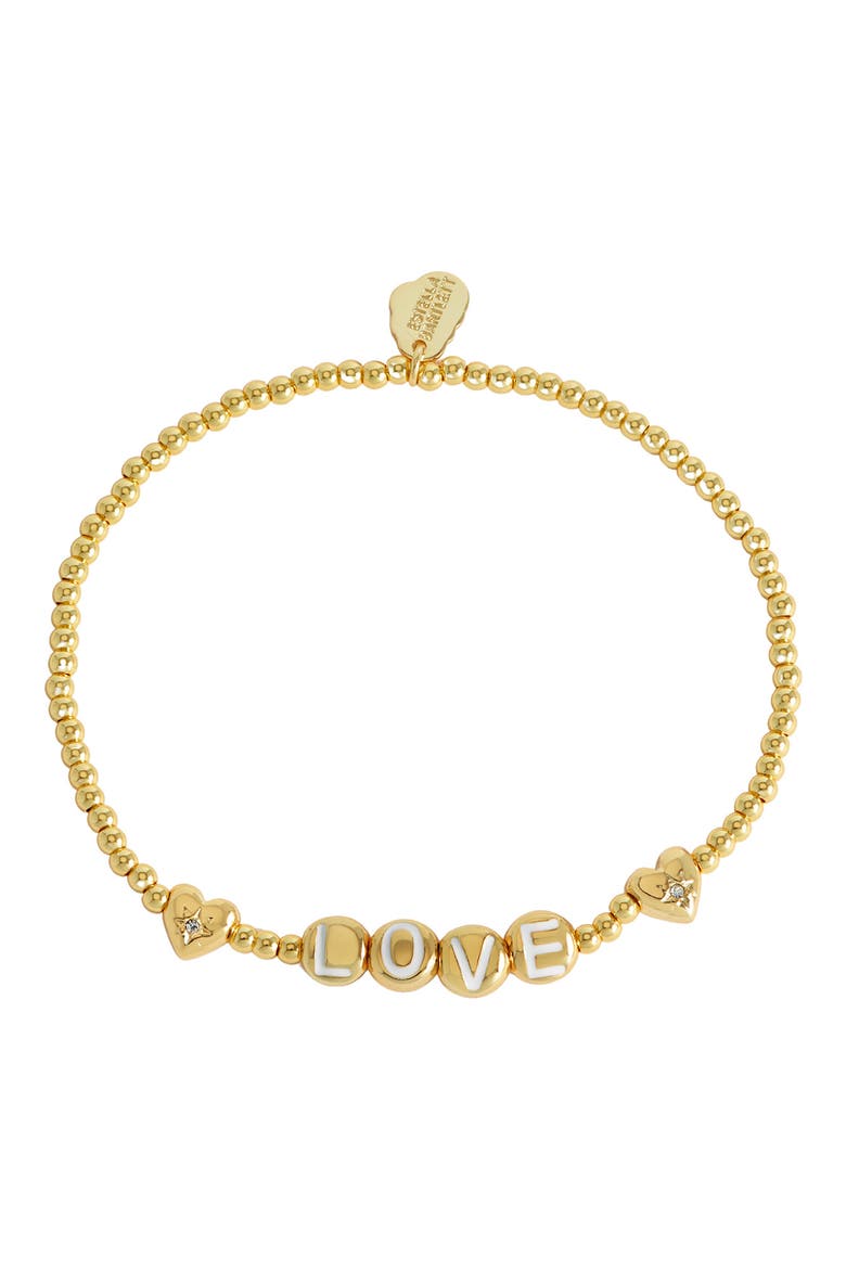 Love Letter Beaded Bracelet, Main, color, GOLD