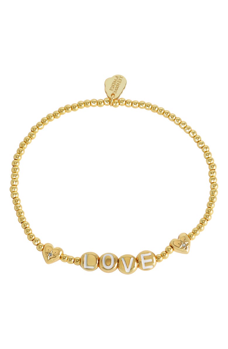 Estella Bartlett Love Letter Beaded Bracelet, Main, color, Gold