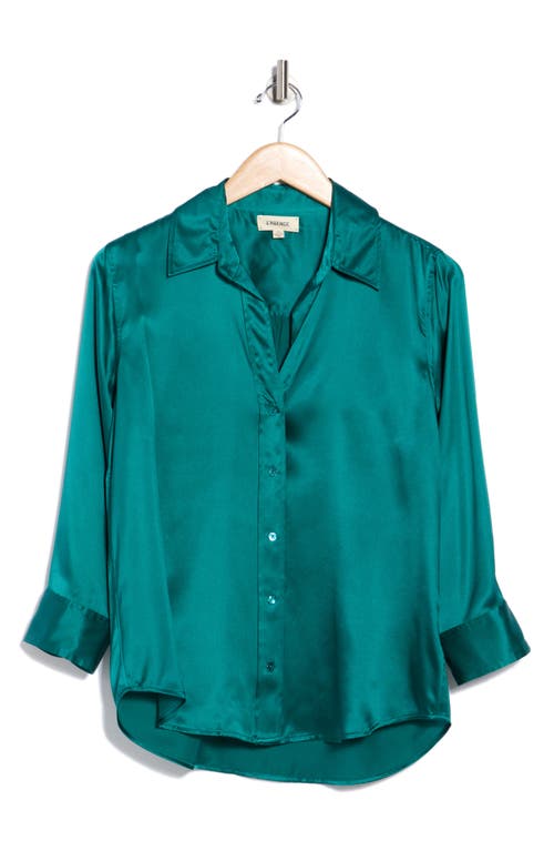L Agence L'agence Dani Silk Charmeuse Blouse In Green
