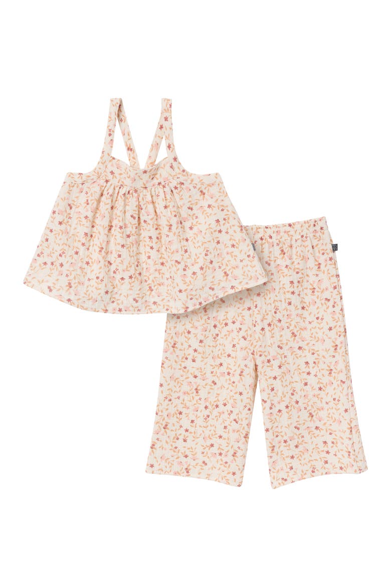 Top and Cropped Pants Set, Alternate, color, Beige Vine Floral