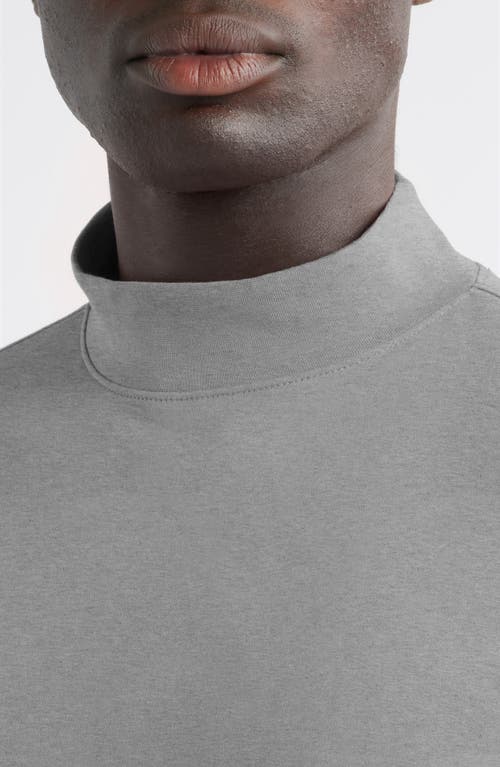 Scott Barber Pima Cotton Interlock Mock Neck Top In Gray