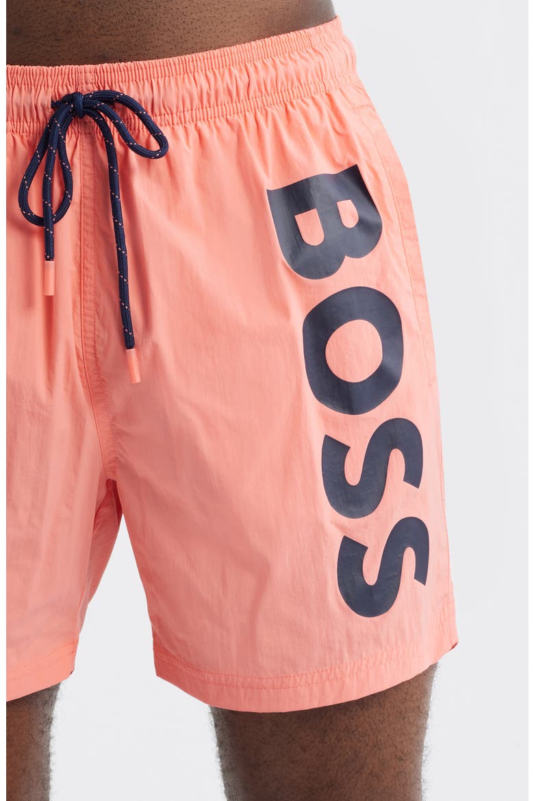 Octopus Swim Trunks, Alternate, color, BRIGHT CORAL PINK