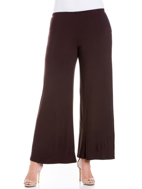 Elastic Waist Flared Leg Palazzo Pants
