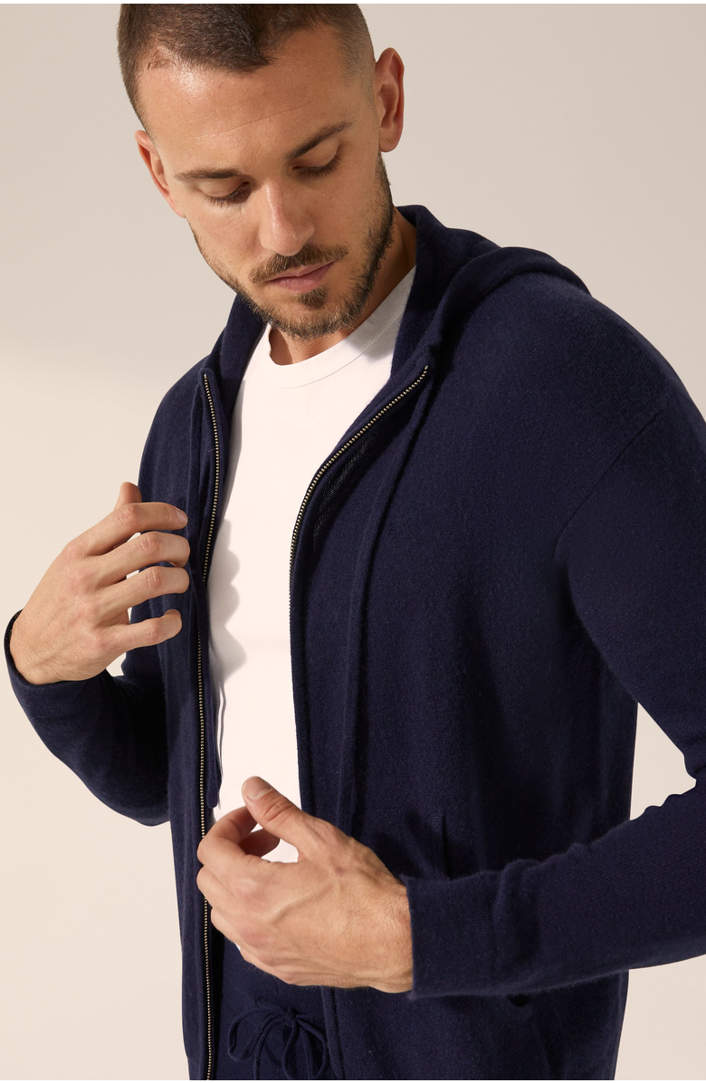 Italic Tyler Cashmere Zip Hoodie, Alternate, color, Navy