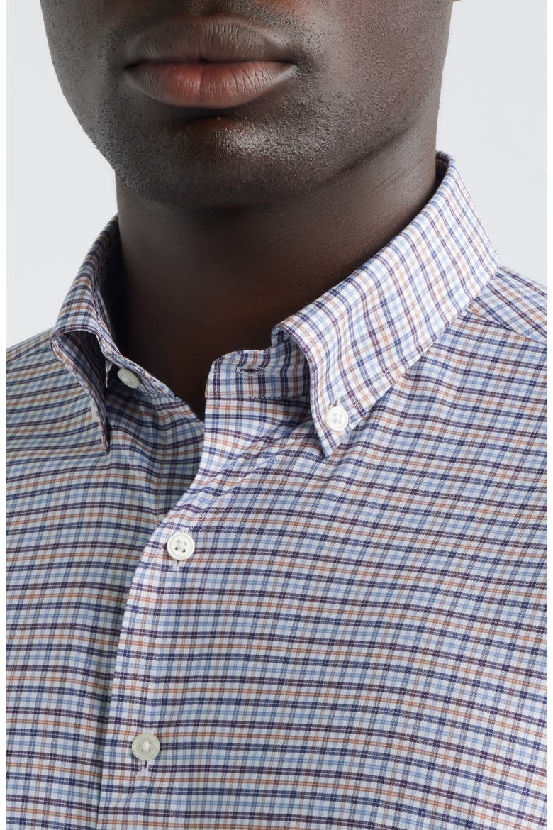Wayne Performance Plaid Button Down Sport Shirt, Alternate, color, NAVY