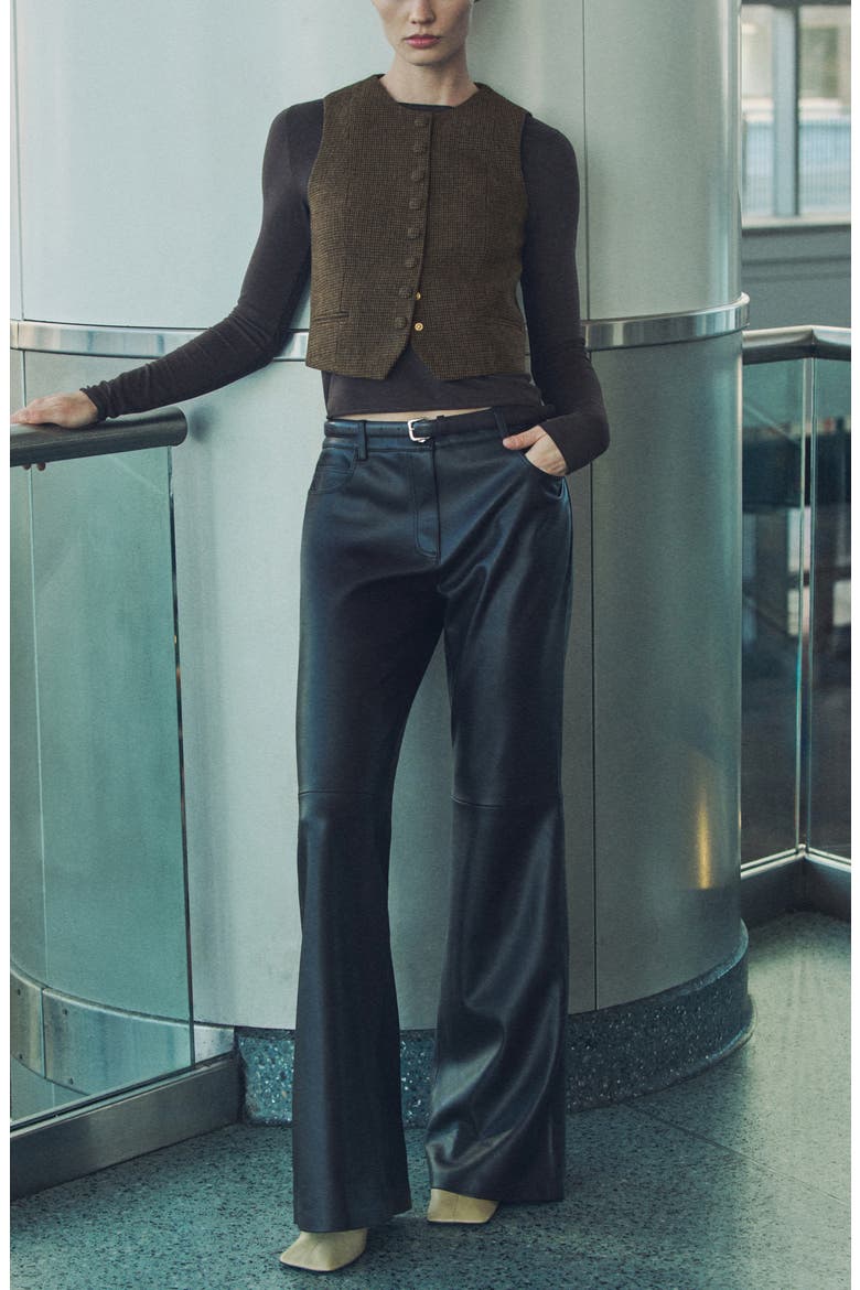 Nimes Microcheck Waistcoat, Alternate, color, BROWN
