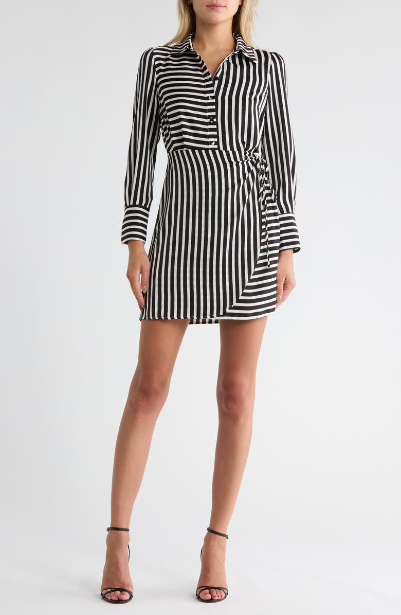 Sam Edelman Cabana Stripe Shirtdress, Main, color, Black/ White