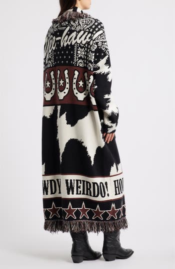 Howdy Cowboy Jacquard Longline Cardigan