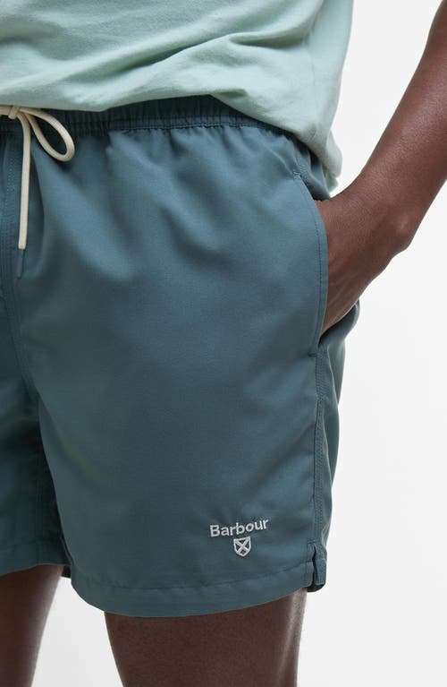 Barbour Staple Logo 5 Swim Shorts In Vintage Teal