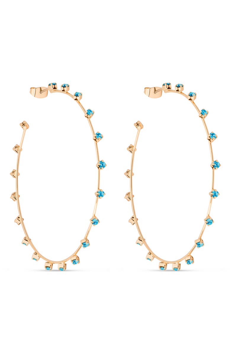 Ettika Simple Spark Crystal Station Hoop Earrings, Alternate, color, 