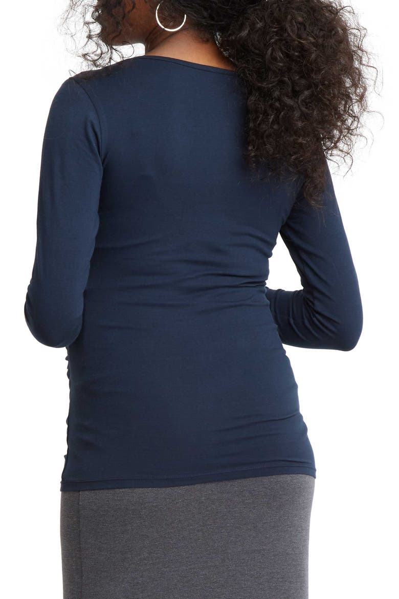 Long Sleeve Maternity Tee, Alternate, color, NAVY