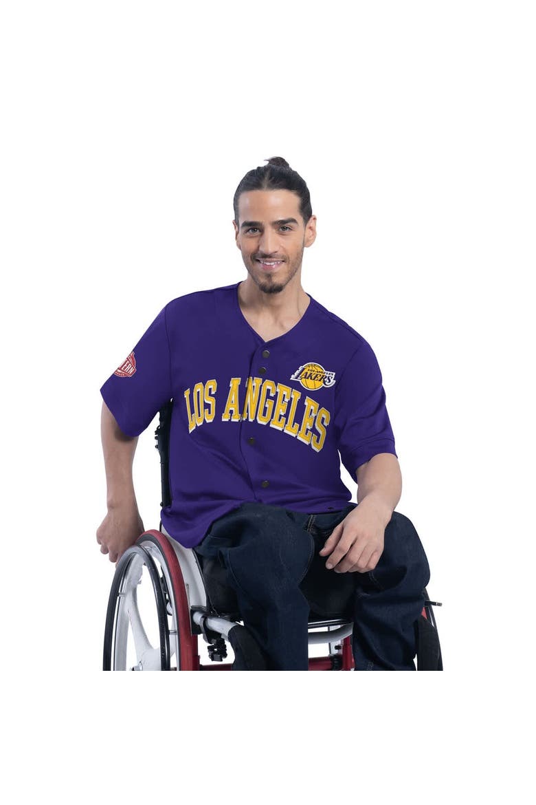 Men's G-III Sports by Carl Banks Purple Los Angeles Lakers Adaptive Star Player Fashion Baseball Jersey, Alternate, color, Purple