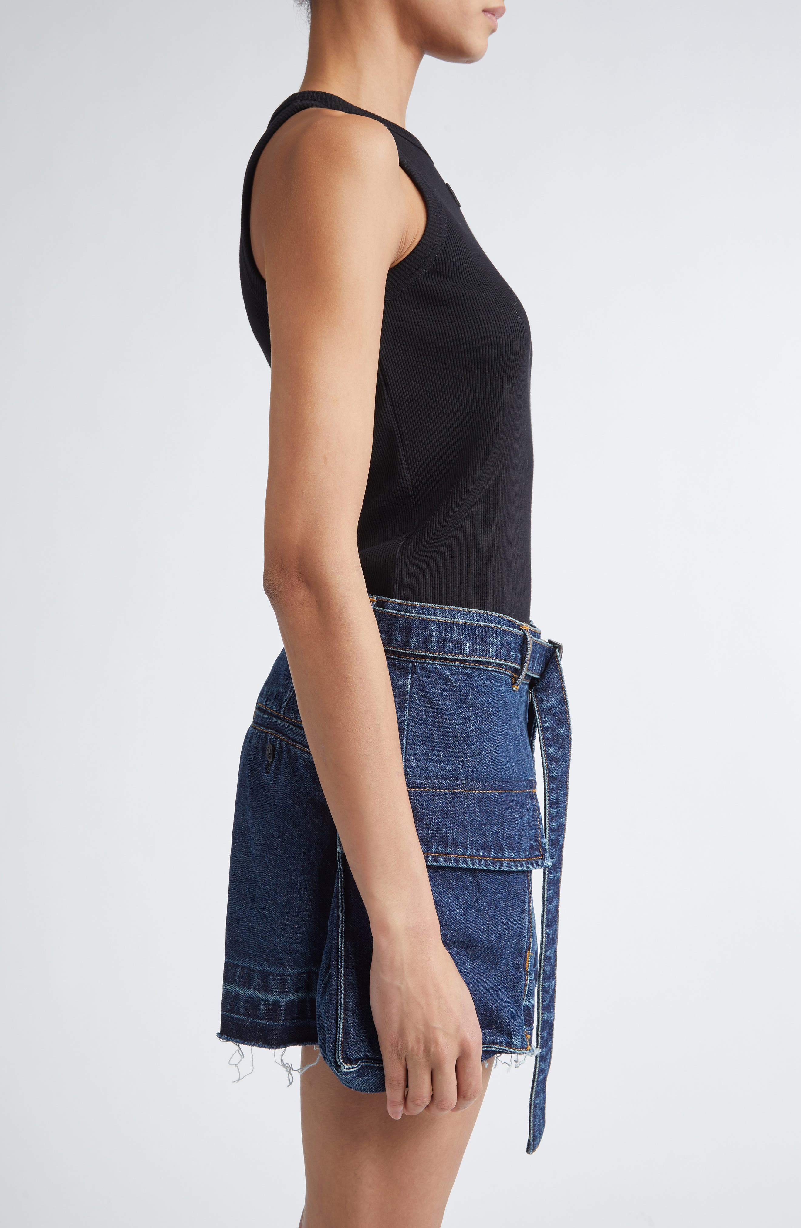 Sacai Embroidered Logo Rib Tank (Women) | Nordstrom