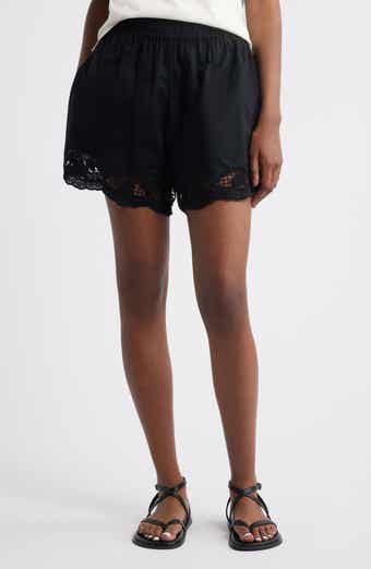 Treasure & Bond Cutwork Pull-On Woven Cotton Shorts