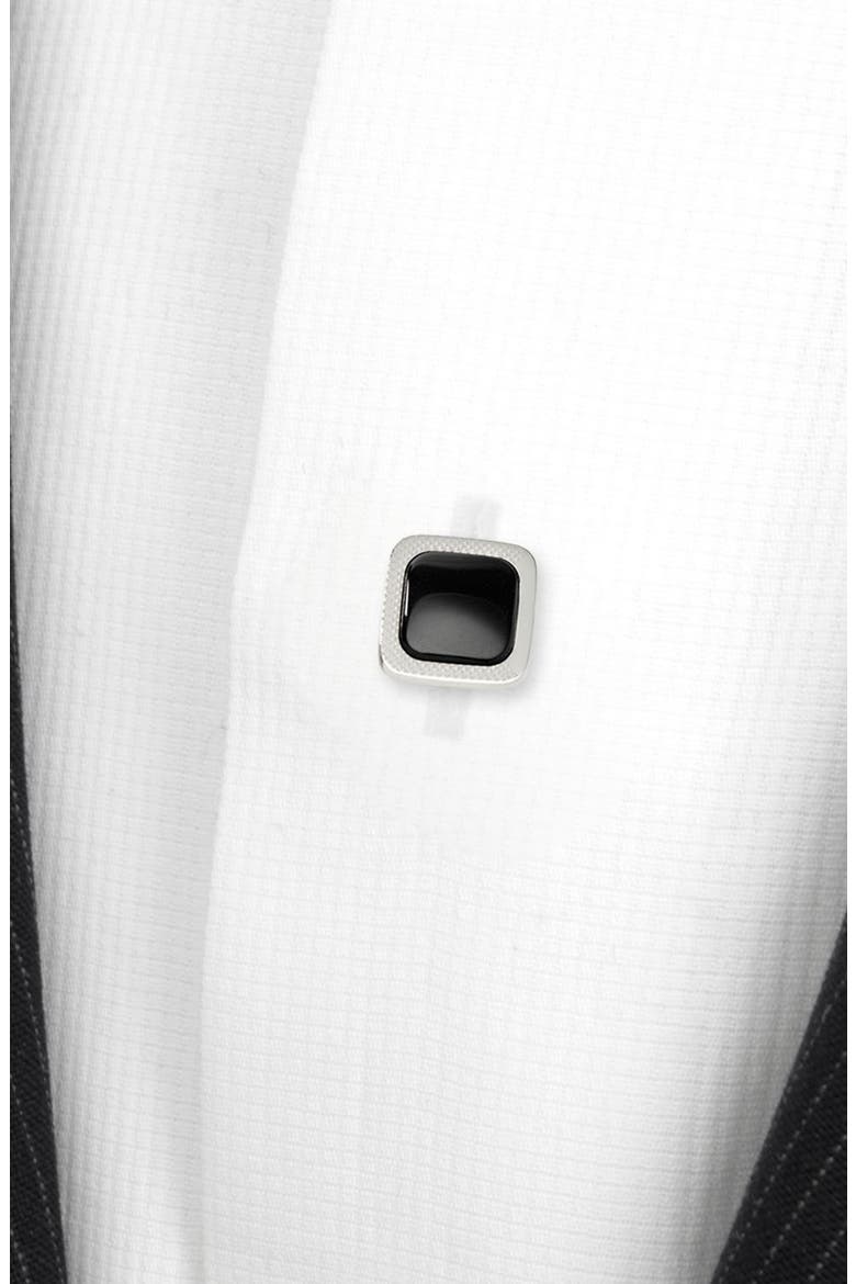 Set of 4 Onyx Cushion Stainless Steel Studs, Alternate, color, BLACK