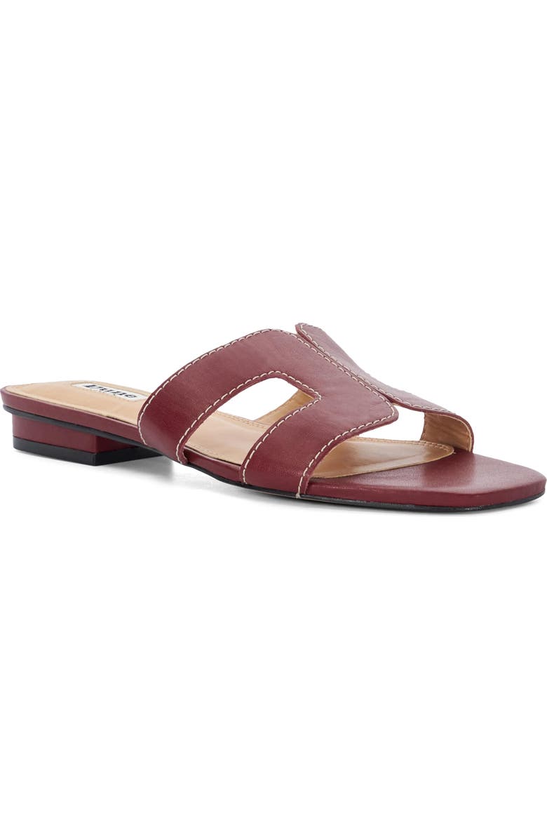 Dune London Loupe Slide Sandal, Main, color, Burgundy