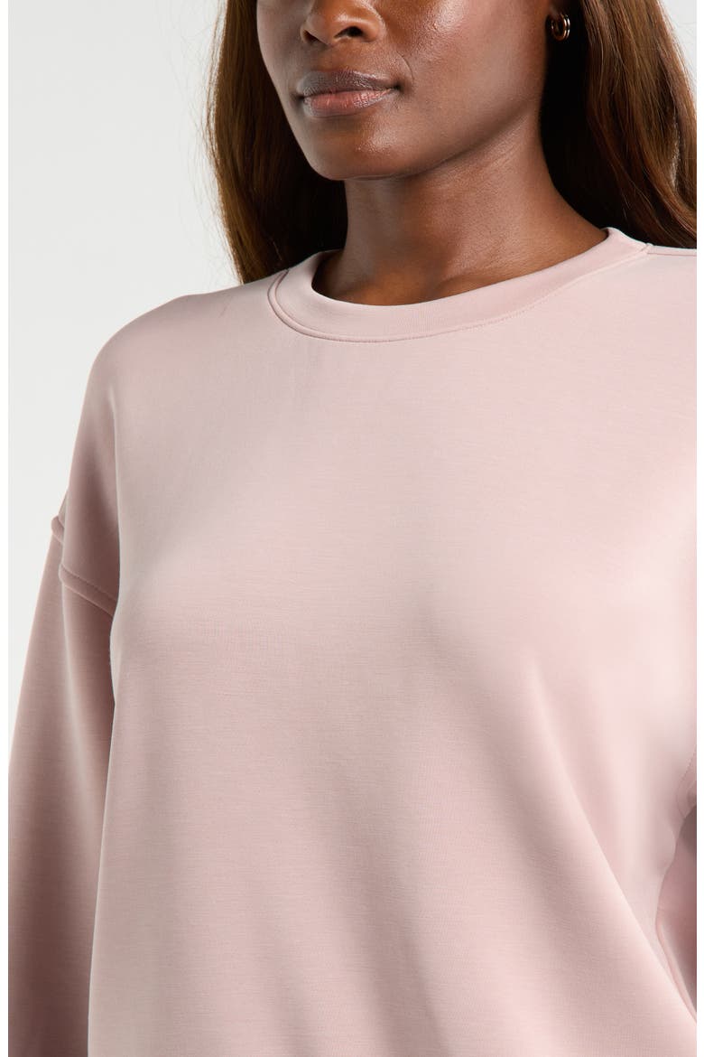 Soft Luxe Boxy Crew Sweatshirt, Alternate, color, PINK FAWN