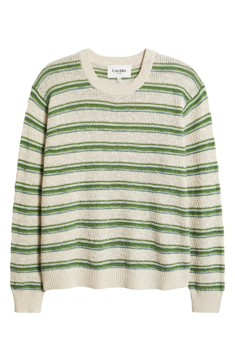 Corridor Stripe Cotton, Linen & Silk Sweater, Main, color, Natural