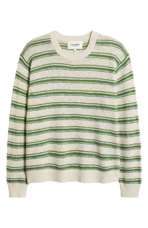 Stripe Cotton, Linen & Silk Sweater