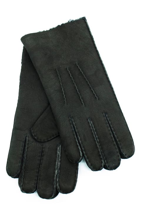 Genuine Shearling Trimmed Gloves