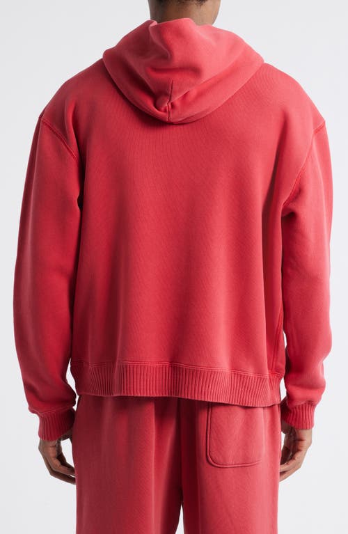 Elwood Core Oversize Organic Cotton Brushed Terry Hoodie In Pink