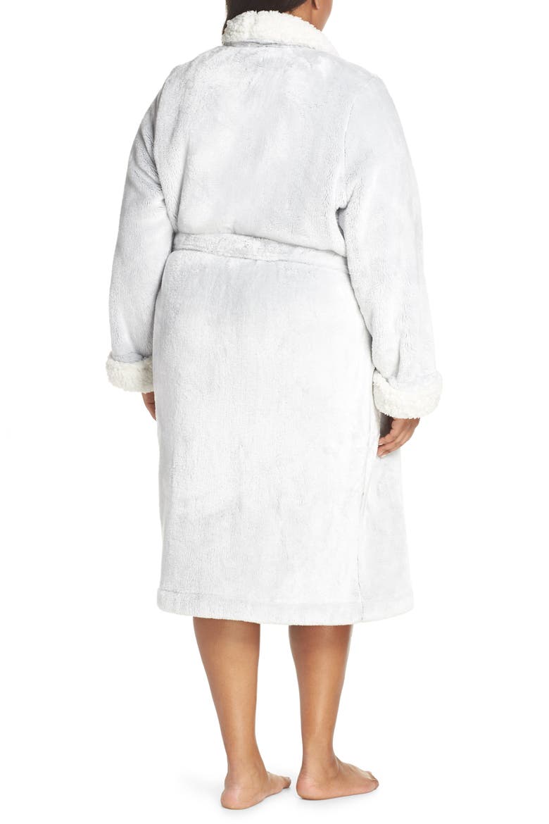 Frosted Plush Robe, Alternate, color, GREY PEPPER