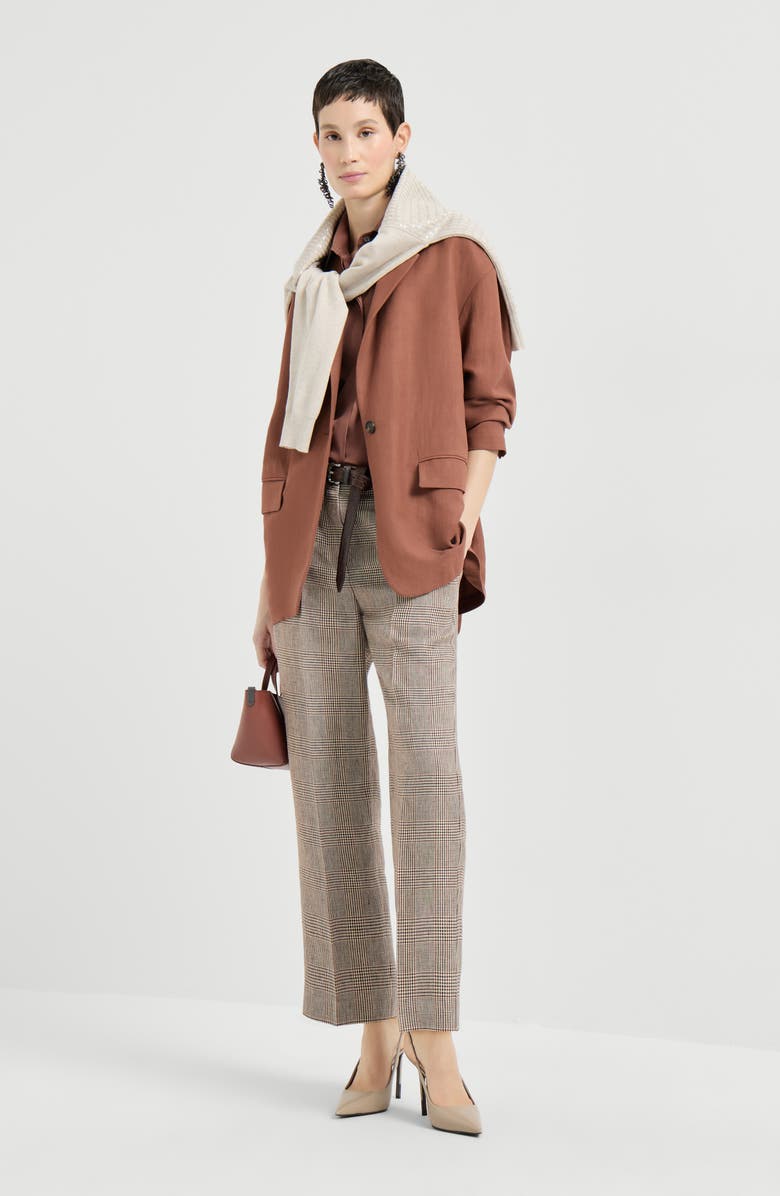 Brunello Cucinelli Fluid twill blazer, Alternate, color, Orange