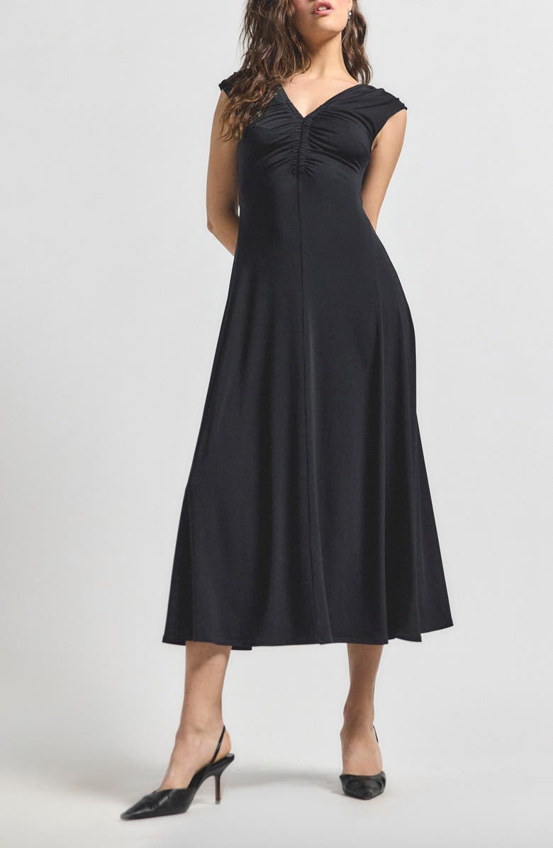 Derek Lam 10 Crosby Isabel Ruched Detail Knit Midi Dress, Main, color, 