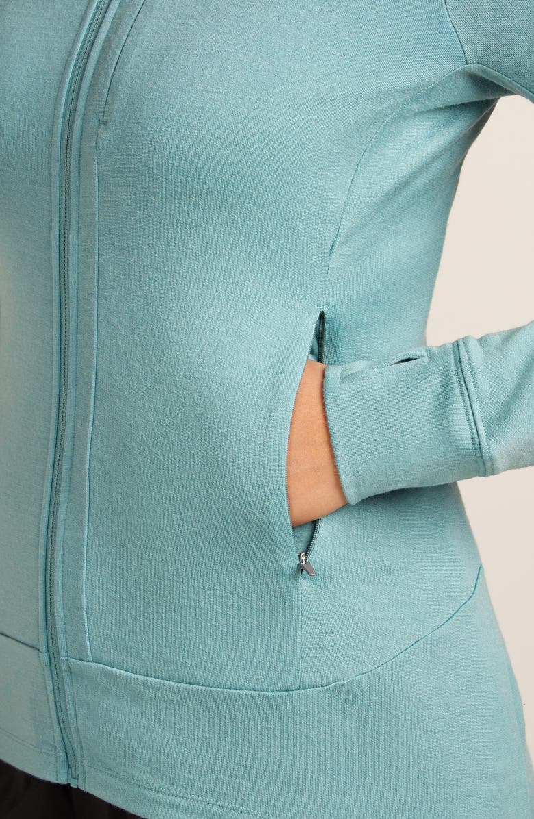 Icebreaker 260 Quantum Merino Wool Hooded Jacket, Alternate, color, Hydro