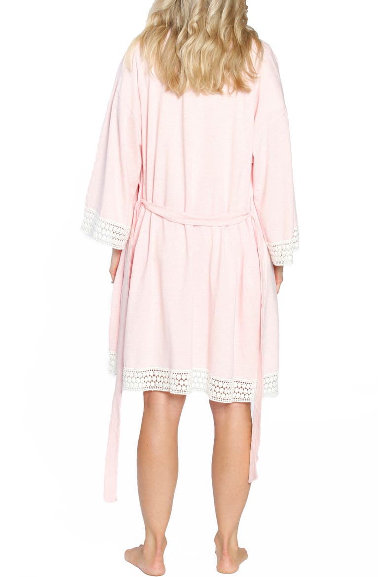 Ruby Joy Maternity/Nursing Sleep Shirt, Robe & Baby Blanket Pouch Set, Alternate, color, PINK