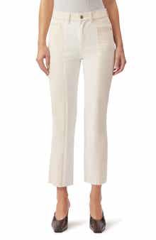 DL1961 Patti Frayed High Waist Ankle Straight Leg Jeans