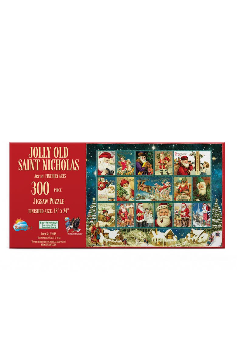 Sunsout Jolly Old Saint Nicholas 300 piece Jigsaw Puzzle for Adults, Alternate, color, Multicolor