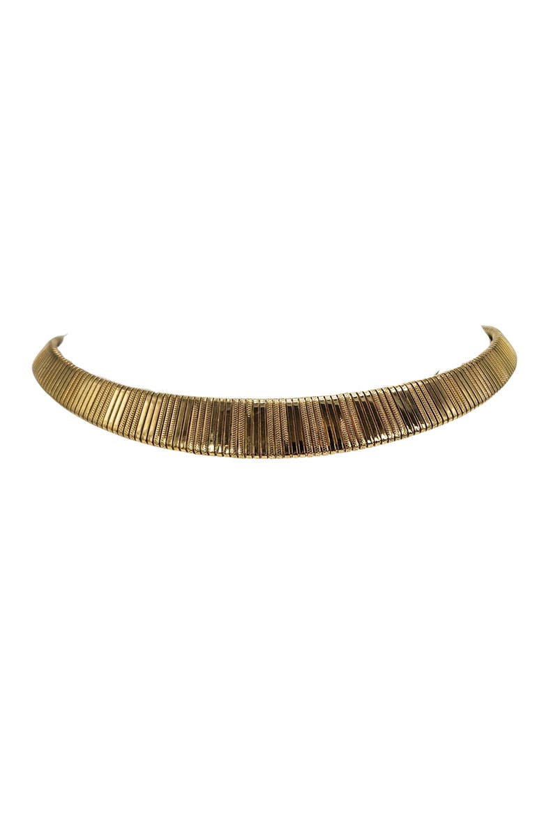Vintage 1970 Gold Textured Omega Collar Necklace, Alternate, color, gold
