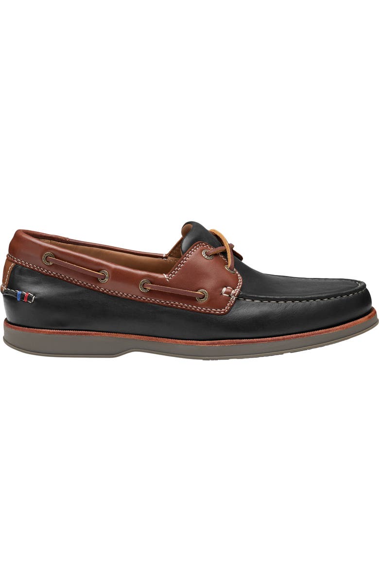 Johnston & Murphy Monaco Boat Shoe, Alternate, color, Black/ Brown Sheepskin