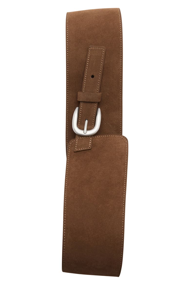 Wide Split Leather Belt, Alternate, color, BROWN