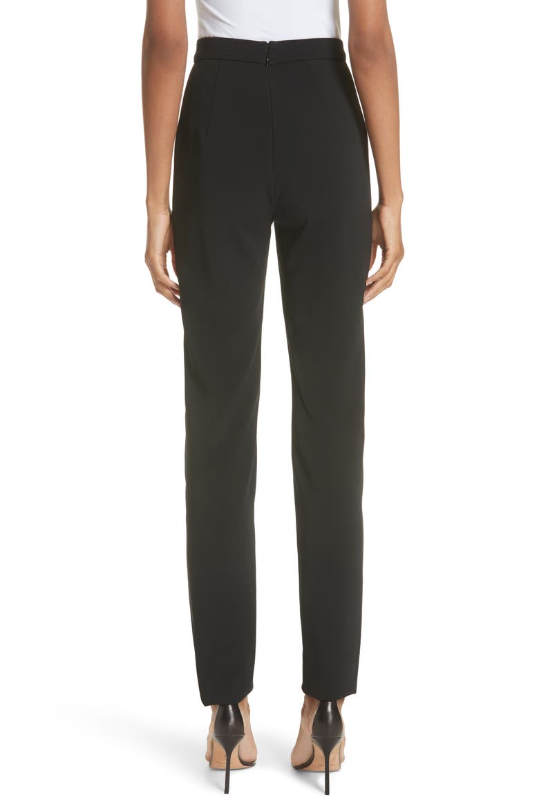 Stretch Crepe Cigarette Pants, Alternate, color, BLACK