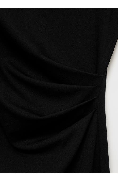 Mango Drape Mock Neck Sleeveless Midi Dress