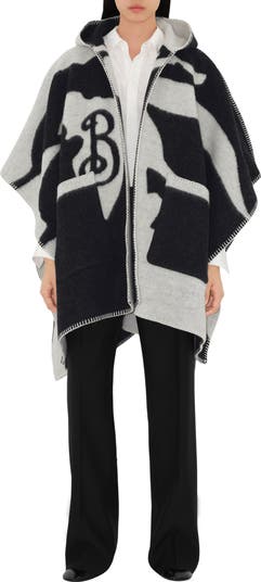 Burberry Split End Bonded Hooded Ruana | Nordstrom
