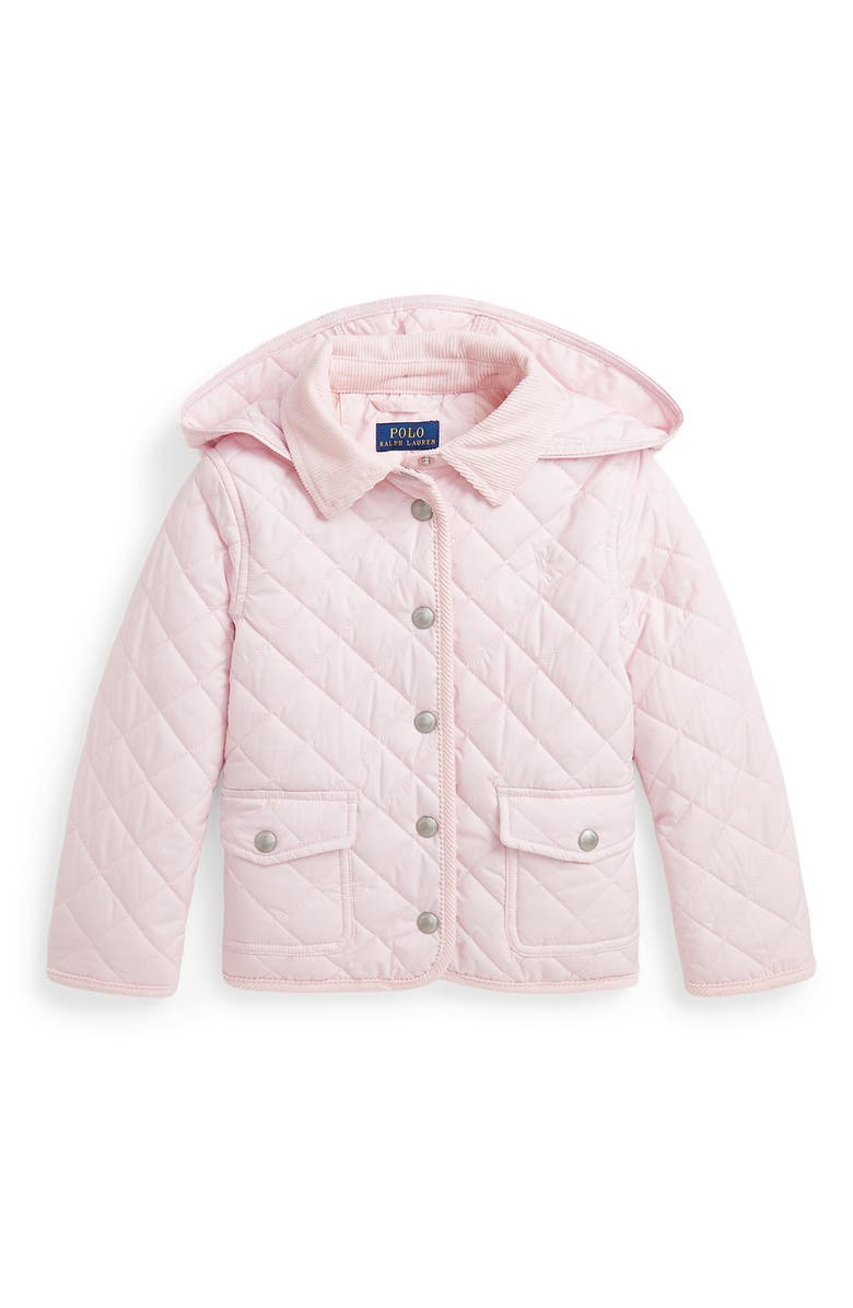Polo Ralph Lauren Kids' Quilted Jacket with Removable Hood, Main, color, Hint Of Pink