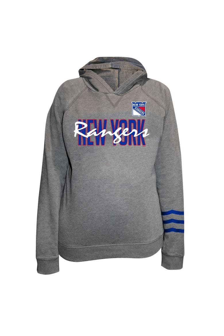 Women's Fanatics Heather Gray New York Rangers Plus Size Lightweight Fleece Raglan Pullover Hoodie, Alternate, color, Heather Gray