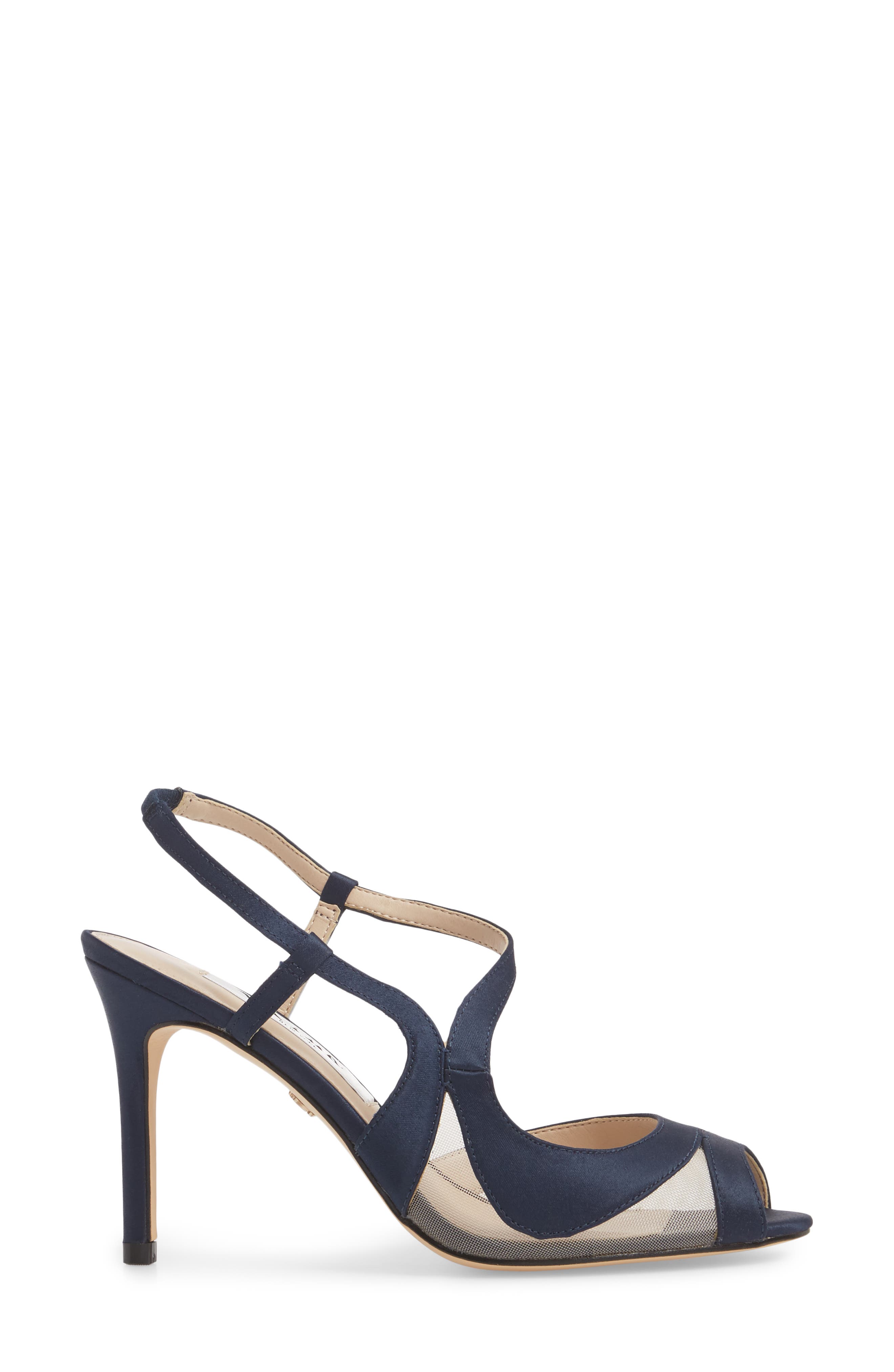 Regina Sandal, Alternate, color, NAVY SATIN