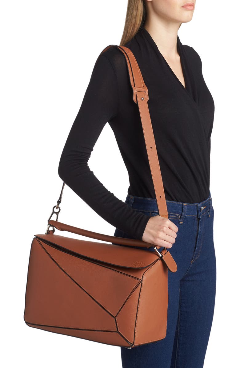 Loewe Large Puzzle Leather Shoulder Bag, Alternate, color,